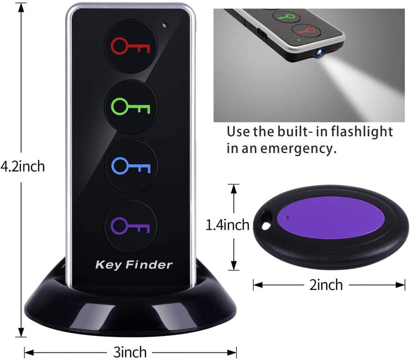 Localizzatore Chiavi Trova Chiavi,  Trasmettitore Wireless Key Finder, Remote Finder W/Torcia LED per I Tasti Del Telefono Cellulare Degli Animali Domestici