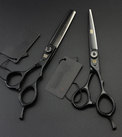 Black Hairdressing Scissors Straight Tooth Scissors