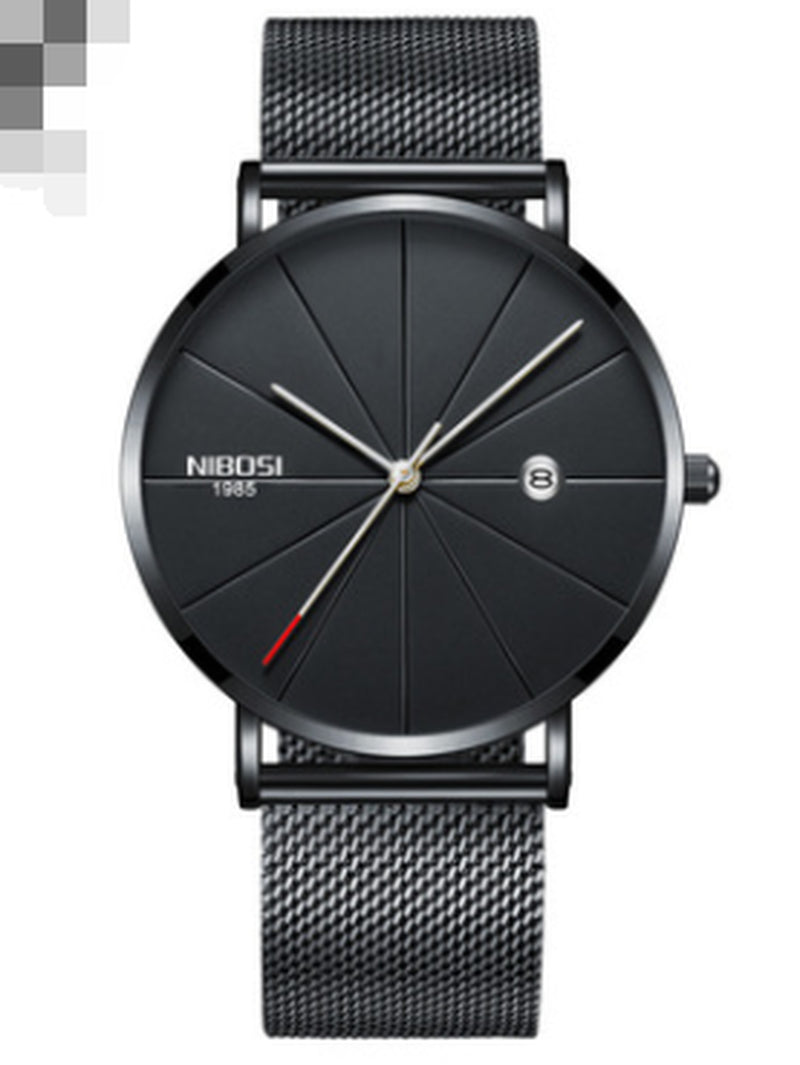 Nibosi Cross Border E-Commerce, European and American Men and Women Fashion Trend Micro Business Watch Lovers Net with Leisure Quartz Watch