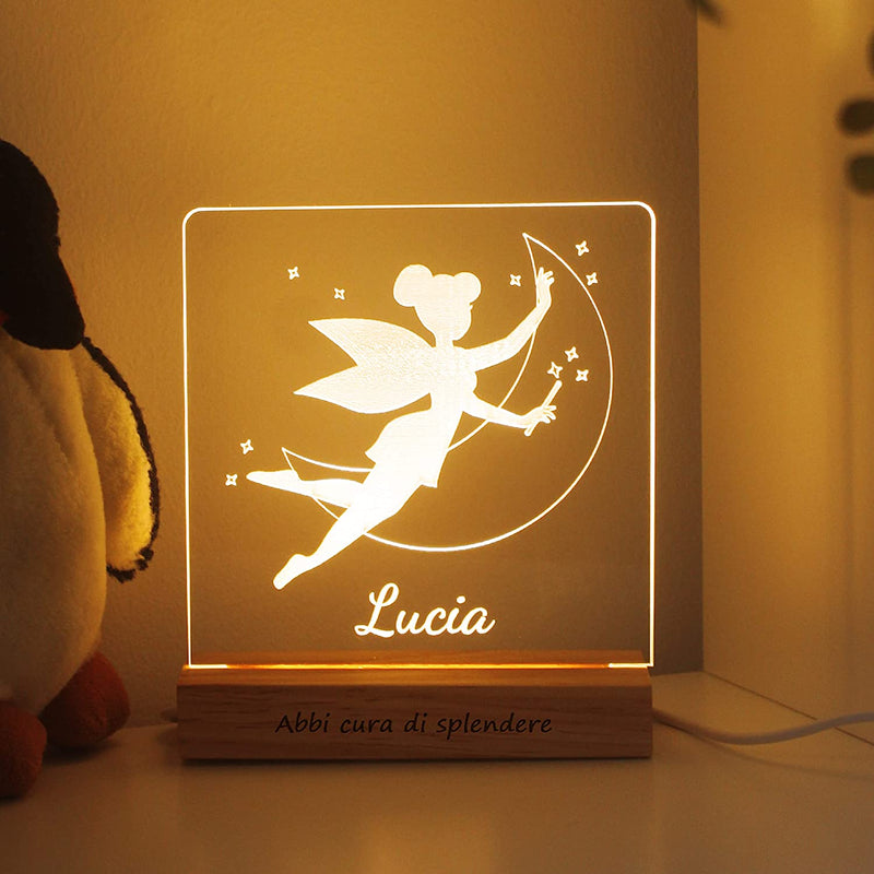 LASERÒ Lampada Personalizzata Con Nome | Luce Notturna Bambini | Lampada Led Personalizzata 3D | Accessori Cameretta Bambina Bambino Neonato | Idee Regalo Battesimo Bimbo | Regali Nascita Bimba Natale