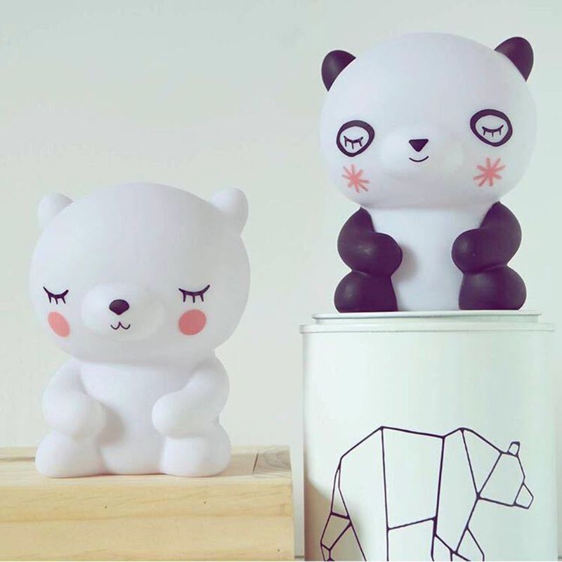 Cute black and white panda night light