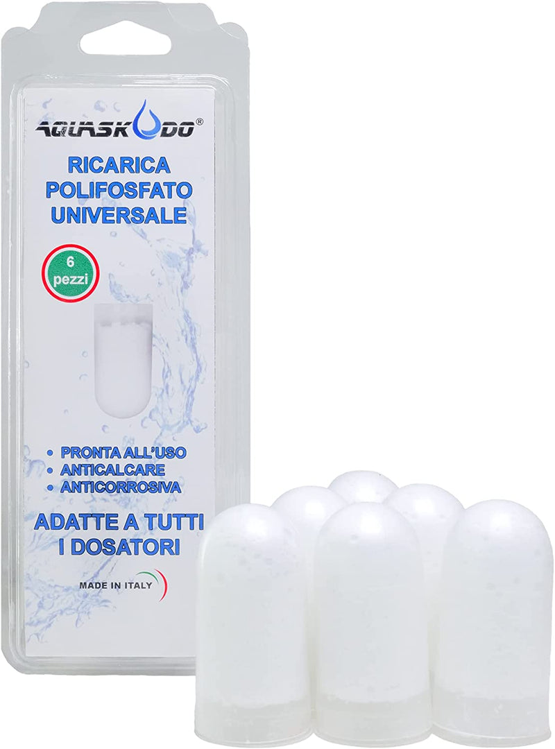 Polifosfati per Caldaia Ricarica - Cartucce Universali per Filtro Anticalcare Made in Italy - 6 Ricariche Polifosfati per Caldaie