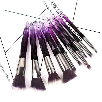 Clear Crystal Diamond Handle Makeup Brush Set