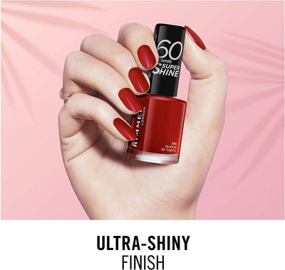 Smalto Unghie 60 Seconds Super Shine - Asciugatura Rapida E Lunga Durata - 315 Queen of Tarts! (Rosso Classico) - 8 Ml