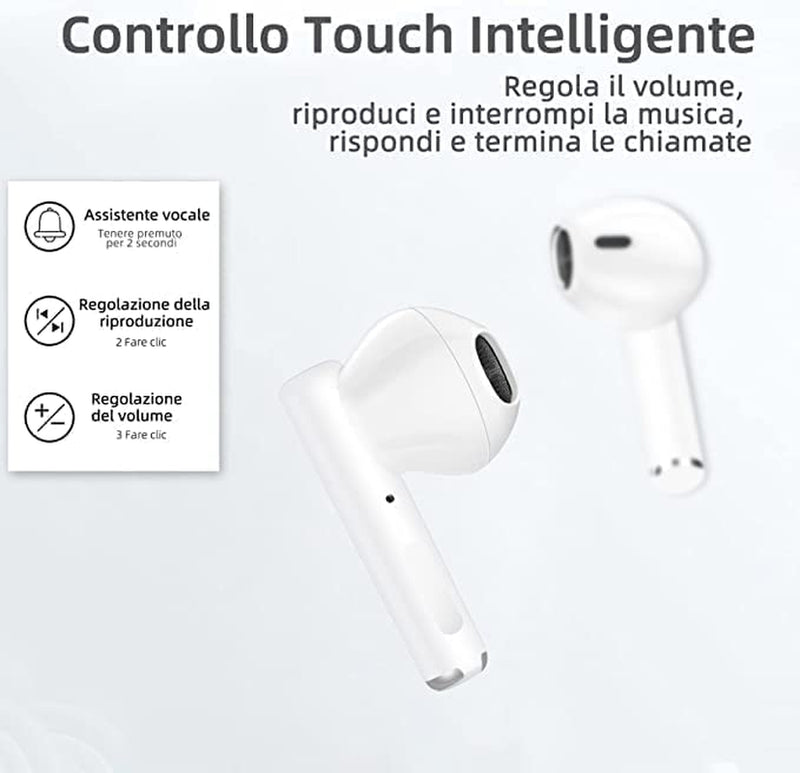 Cuffie Bluetooth, Auricolari Bluetooth 5.2 Con Stereo Hifi,Ipx7 Impermeabili Cuffiette Bluetooth,35 Ore Di Riproduzione,Per Ios E Android