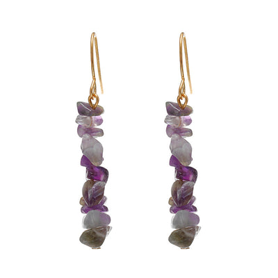 New Natural Crystal Stone Women'S Earrings