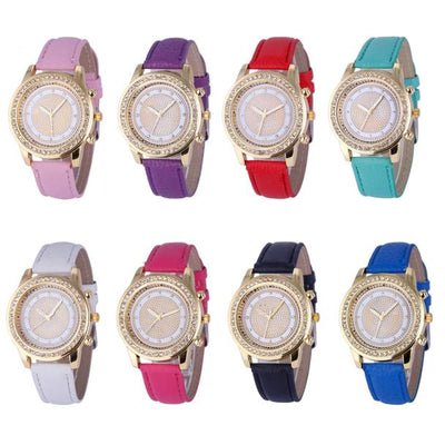 New Women Bracelet Wristwatch Ladies Crystal Geneva Watches Fashion Stainless Steel Quartz Wristwatches