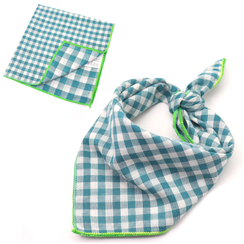 Plaid Double Sided Cotton Pet Scarf