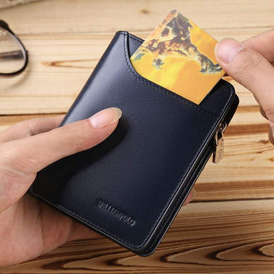 Leather Men'S Short Wallet