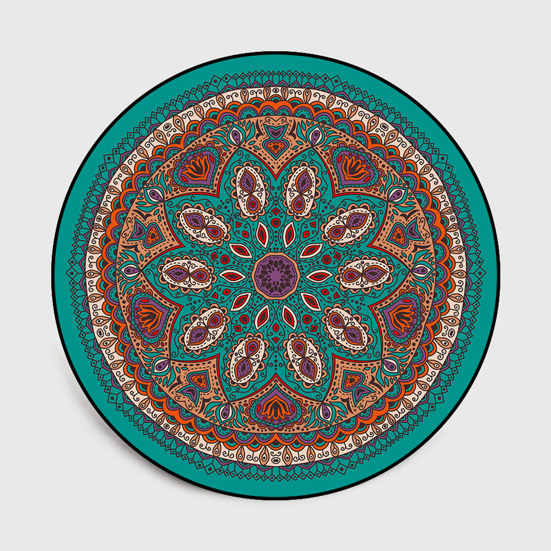 Bohemian Retro Mandala Flower Ethnic Style Living Room Bedroom Hanging Basket Chair Non-Slip round Mat Carpet