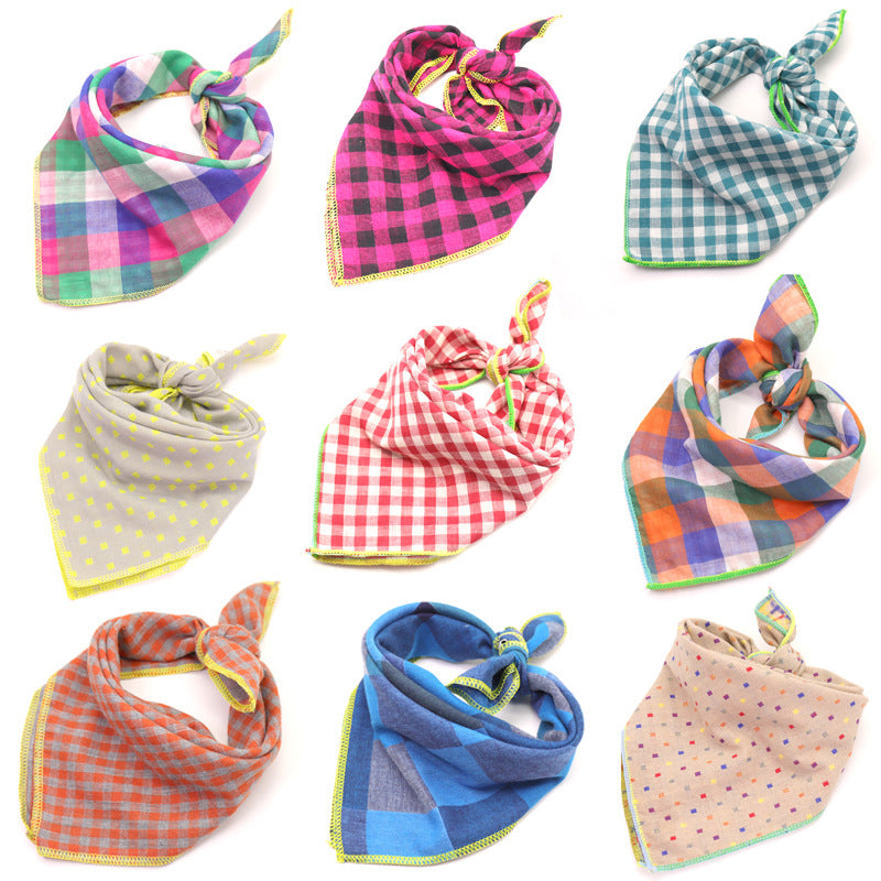 Plaid Double Sided Cotton Pet Scarf