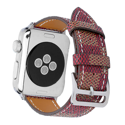 Compatible with Apple, Watch Strap Iwtch Strap Checkered Iwatch Leather Watchband