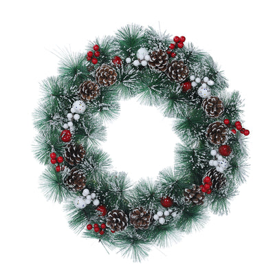 23 Inch Christmas Wreath for Front Door, Artificial Christmas Door Wreaths