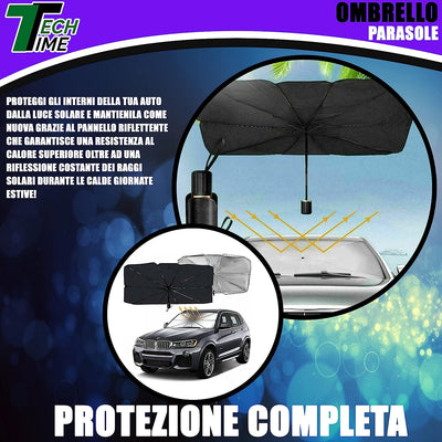 Parasole Auto – Ombrello Parasole Pieghevole per Parabrezza Interni Macchina – Schermo Anti-Uv Gladeshade per Automobile – Telo Proteggi Cruscotto Copriparabrezza Dal Sole Universale