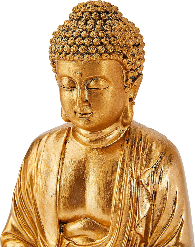 - Statua Di Buddha Dorata, in Resina, 16 X 10 X 20 Cm