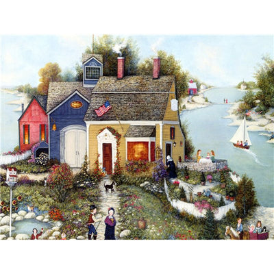 Digital Painting Country Color House Landscape Paint Kit