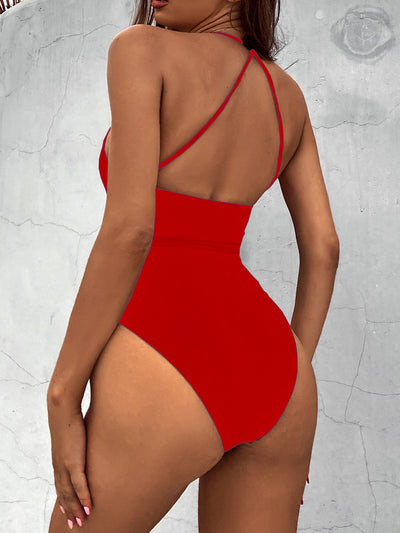 Solid Color One-Piece Swimsuit Sexy Bikini