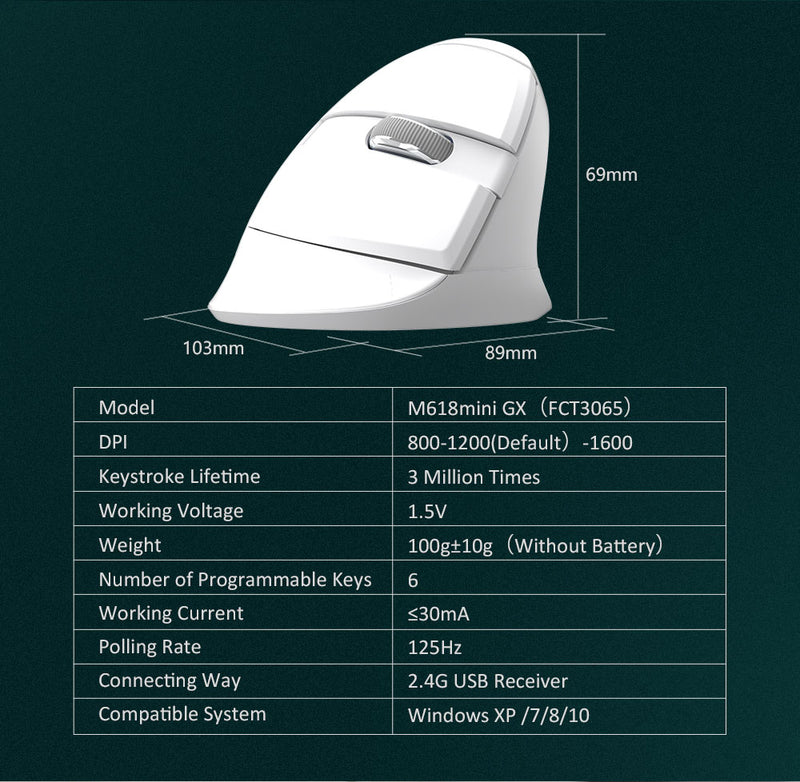 Colorful M618Mini Wireless Vertical Vertical Mouse Bluetooth Dual-Mode Laptop Ergonomic Mouse