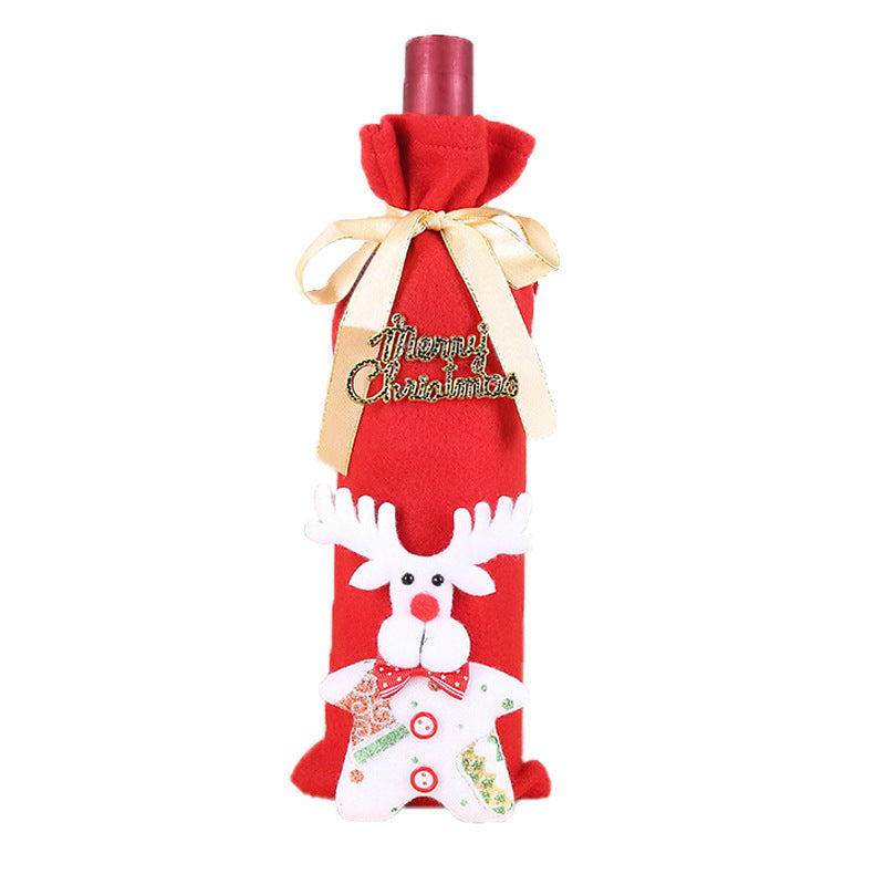 Christmas Table Flannel Fabric Wine Gift Box Wine Bottle Bag