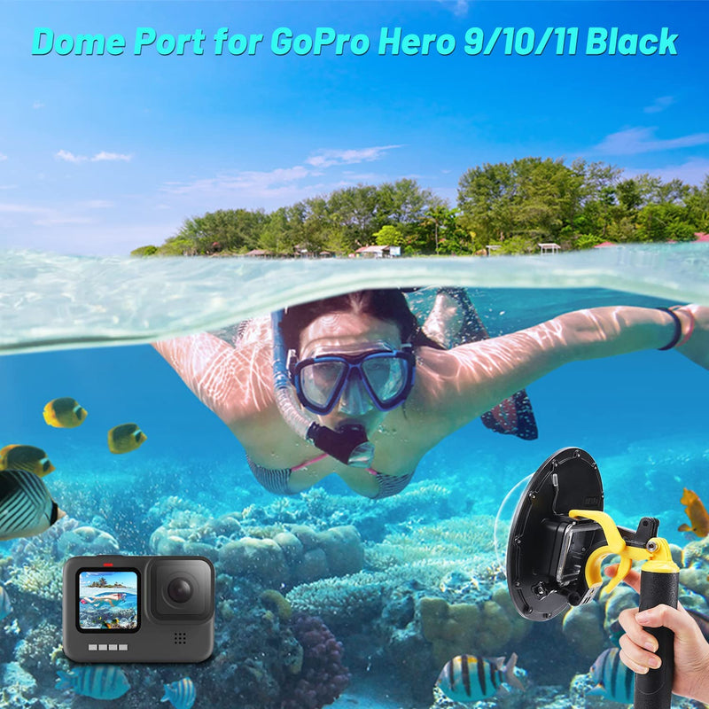 Subacquea Custodia per Gopro Dome Port: per Gopro Hero 11 10 9 Black Impermeabile Protettiva Cupola Diving Fotografia per Go Pro Action Cam Fotocamera
