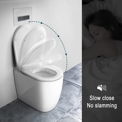 WS2543 Sedile WC Copriwater Chiusura Ammortizzata Soft Close Toilet Seat Bagno in Plastica Antibatterico Bianco