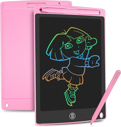 Tavoletta Grafica LCD Con Display Colorato 8,5 Pollici, Tavoletta Scrittura Da Disegno Cancellabile Con Scheda Elettronica Con Pulsante Elimina E Interruttore Di Blocco, Salva Carta (Rosa)