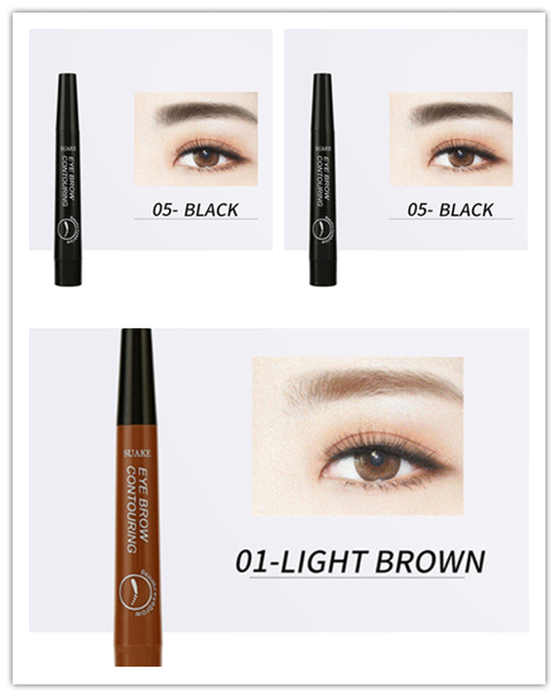 Four-Headed Eyebrow Pencil Long-Lasting No Blooming