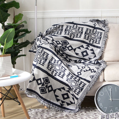 Geometric Cotton Blanket/ Throw/ Comforter