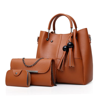 European and American Fashion Single Shoulder Messenger Bag Ladies Three-Piece Tassels Mother Bag