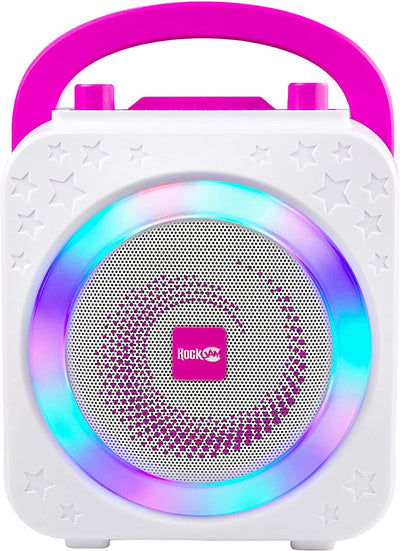 10-Watt Karaoke Bluetooth Karaoke Machine Con Due Microfoni, Effetti Vocali E Luci a LED - Rosa