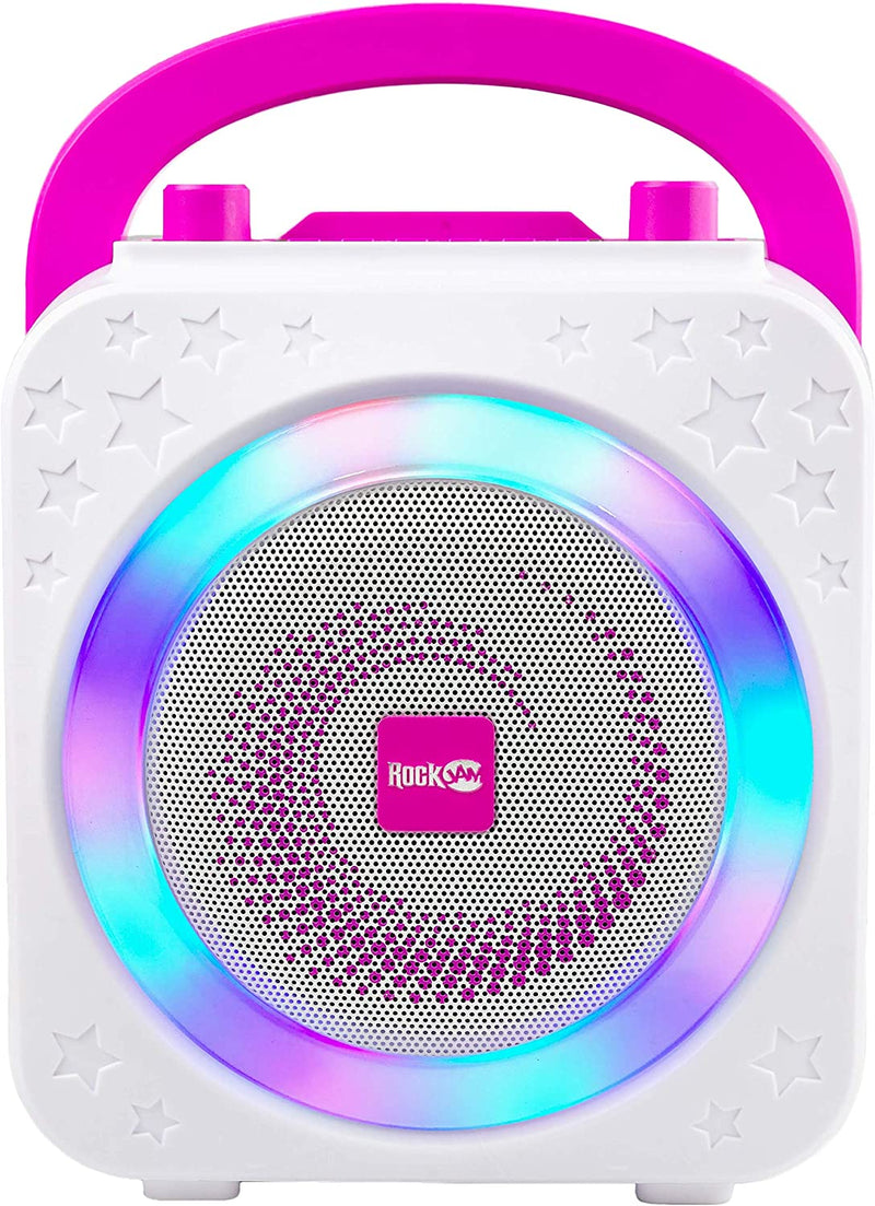 10-Watt Karaoke Bluetooth Karaoke Machine Con Due Microfoni, Effetti Vocali E Luci a LED - Rosa