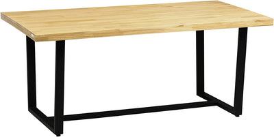 Tavolo Da Pranzo per 6 Persone in Legno Con Base in Acciaio E Piedini Regolabili, 180X90X76Cm