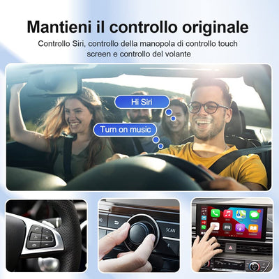 4.0 Wireless Apple Carplay E Android Auto 2 in 1 Adattatore, per Auto Carplay Cablate Anno Modello: 2016-2022, Plug & Play, Supporto Aggiornamento Online