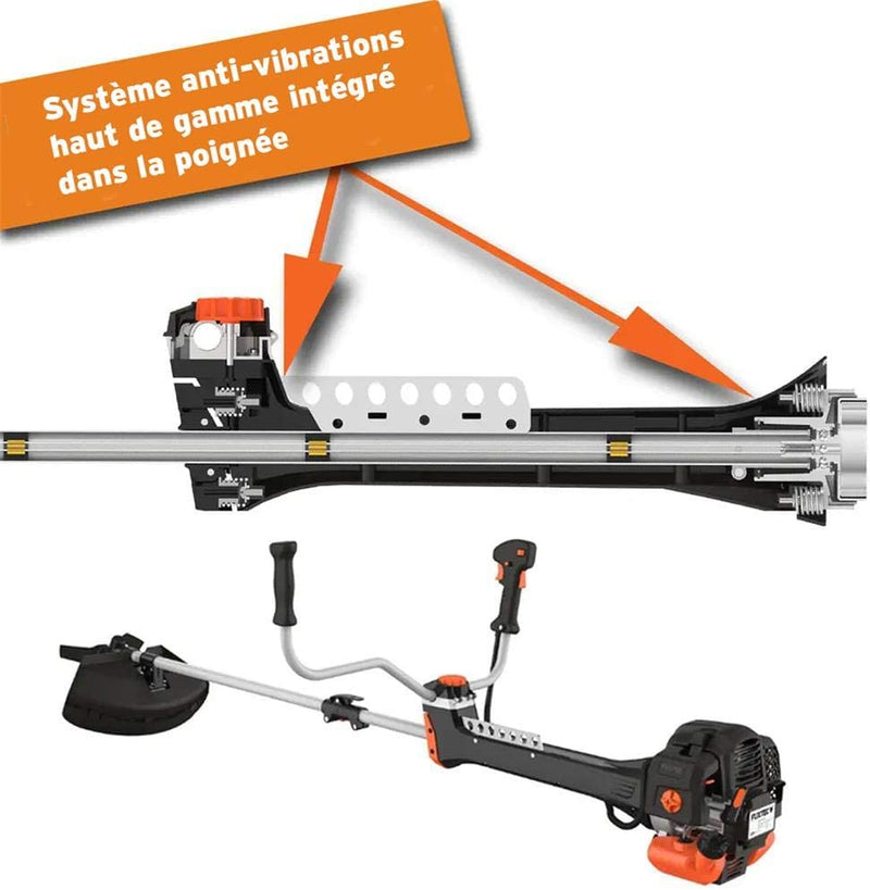 Decespugliatore a Scoppio Professionale Con 52 Cc, Sistema Antivibrazione, Con Tracolla, Lama 3 Denti, Bobina E Multifunzione  PS152 Tagliabordi Trimmer Motore 2 Tempi Con 3 CV Di Potenza