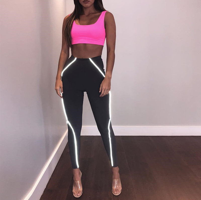 Reflective Flash Women Fitness Leggings