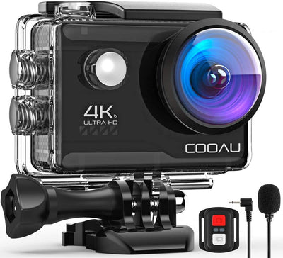 Action Cam HD 4K 20MP Wifi Con Microfono Esterno Fotocamera Sott'Acqua 40M Con Telecomando Videocamera Impermeabile 170° Grandangolare Time Lapse/2 Batterie 1200Mah/Accessori