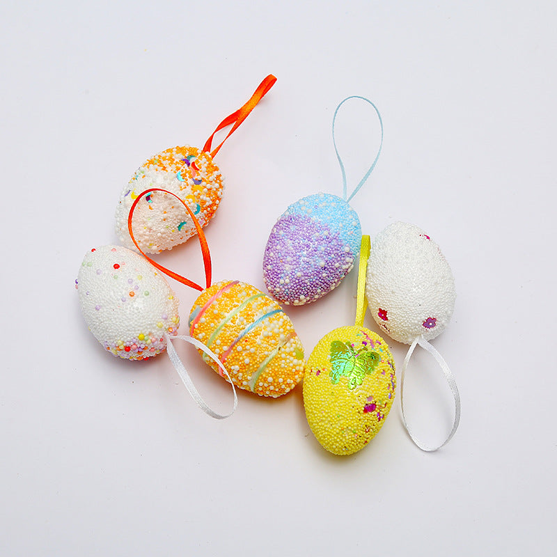 DIY Easter Eggs Puzzle Decoration Painted and Colored Simulation Egg Ornament Pendant