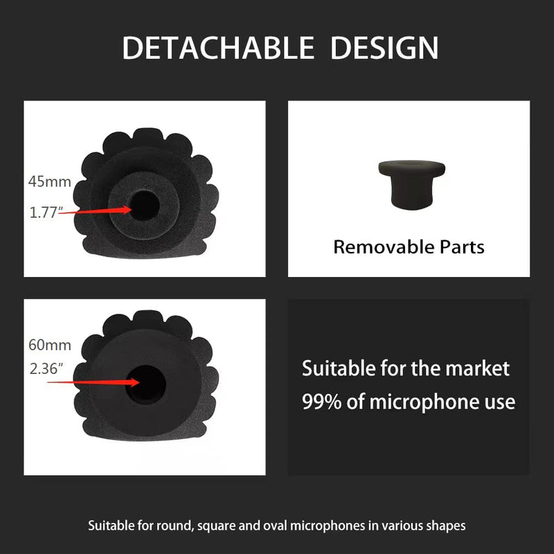 Filtro Pop per Microfono Professionale per Parabrezza E Parabrezza, Filtro Acustico per Microfoni Da 4,5 "-6 Cm, Schiuma Fonoassorbente Che Riduce Il Rumore E I Riflessi