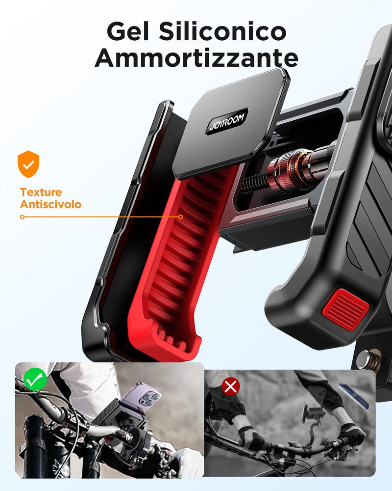 2023 Porta Cellulare Moto, 【Antiscivolo Antivibrante】 Supporto Telefono Bici【1S Blocco】 Universale Porta Telefono Moto Manubrio Holder per Iphone 14/13, Samsung S23/S22, 4,7"-7,0" Smartphone