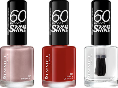 Smalto Unghie 60 Seconds Super Shine - Asciugatura Rapida E Lunga Durata - 315 Queen of Tarts! (Rosso Classico) - 8 Ml