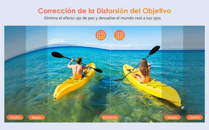 Action Cam Nativo 4K 60Fps 20MP Touch Screen Wi-Fi Videocamera Con Zoom 8X Nuova EIS Anti-Shake, Custodia Fotocamera Subacquea Impermeabile 40M, Regolabile Microfono Esterno, 2X1350Mah Batterie