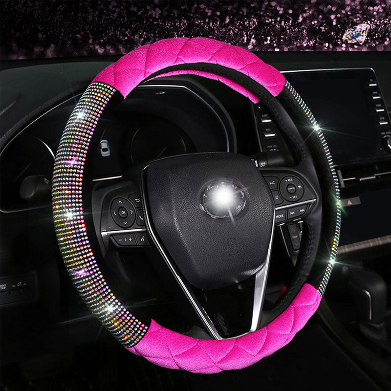 Car Steering Wheel Cover Diamond Lady Cartoon