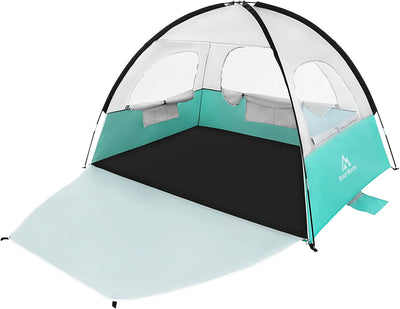 Tenda Da Spiaggia, 4/6 Persones Tenda Parasole Spiaggia, Tenda Da Campeggio Spiaggia Con Protezione Solare UPF 50+, Adatta per Campeggio, Pesca, Giardino