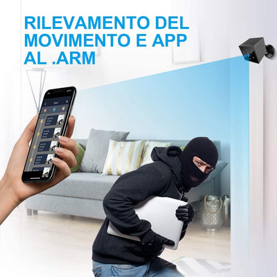 Telecamera Spia, 1080P HD Telecamera Nascosta Wifi Senza Fili Microcamera per Casa Lunga Durata Batteria Mini Videocamera Sorveglianza Interno Con Visione Notturna Rilevamento Di Movimento