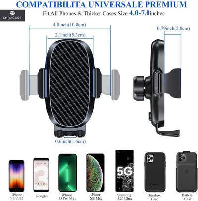 【2023-2A Generazione】 Porta Cellulare Auto E Supporto Telefono Flessibile per La Ventilazione Dell'Auto Porta Smartphone Universale Compatibile Con Iphone Serie 13/14 E Samsung