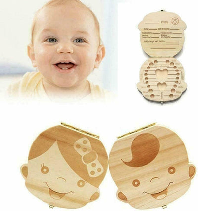 Scatola Porta Dentini Da Latte, Bambini in Legno Ricordo Regalo, Accumulazione Dei Denti (Legno, Bambino)