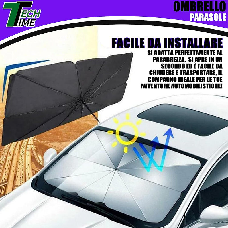 Parasole Auto – Ombrello Parasole Pieghevole per Parabrezza Interni Macchina – Schermo Anti-Uv Gladeshade per Automobile – Telo Proteggi Cruscotto Copriparabrezza Dal Sole Universale