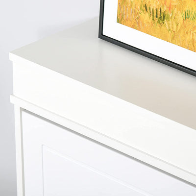 Scarpiera Salvaspazio in Legno 4 Cassetti a Ribalta Con Mensola Regolabile per 32 Scarpe, 98X24X83Cm, Bianco