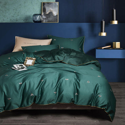 Long-Staple Cotton Four-Piece Full Cotton Satin Sheet Duvet Cover