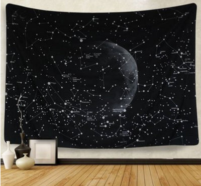 Constellation Tapestry Fantasy Starry Sky Blanket Galaxy Space Pattern Towel Wall Hanging Cloth Bedspread Bedroom Decoration